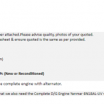 yanmar (CK-D20230329-02 ) 询价-船用采购网-船舶物料采购-船务服务-一站式船用设备供应服务
