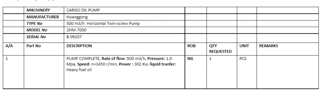 【询价】船用配件采购—泵（CK-H20230628-13）询价-泰州昌宽社区-报价采购-船用采购网-船舶物料采购-船务服务-一站式船用设备供应服务