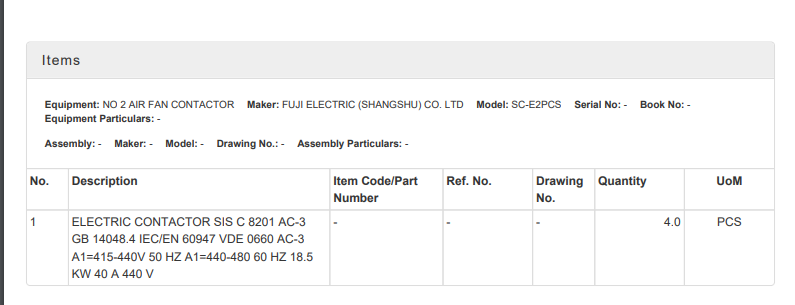 【询价】船用配件采购—电接触器（CK-H20230621-07）询价-泰州昌宽社区-报价采购-船用采购网-船舶物料采购-船务服务-一站式船用设备供应服务