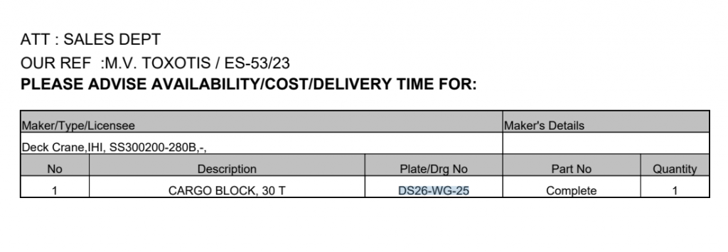 【询价】船用配件采购—滑车（CK-H20230620-05）询价-泰州昌宽社区-报价采购-船用采购网-船舶物料采购-船务服务-一站式船用设备供应服务