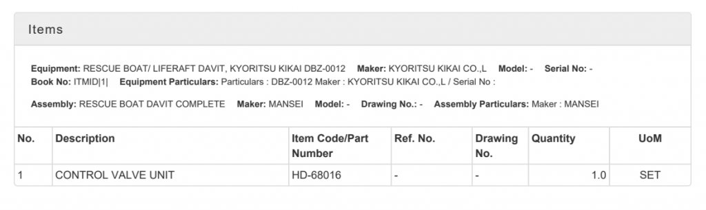 【询价】船用配件采购—控制阀装置（CK-H20230628-15）询价-泰州昌宽社区-报价采购-船用采购网-船舶物料采购-船务服务-一站式船用设备供应服务