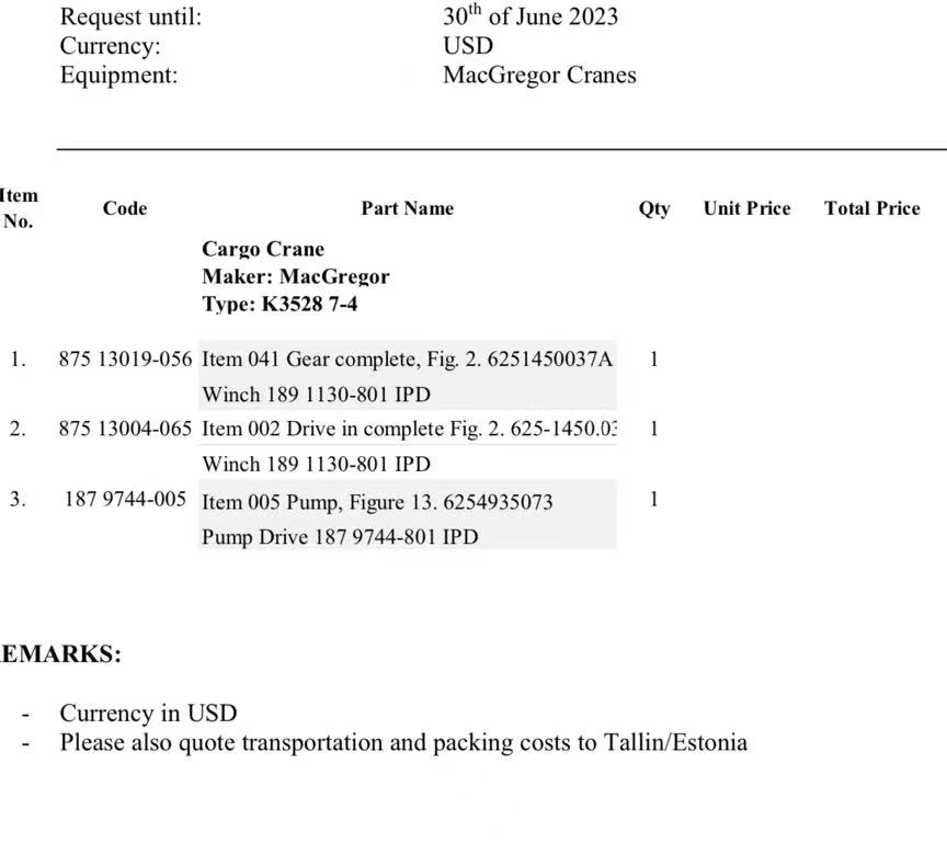 【询价】船用配件采购—配件（CK-J20230620-06）询价-泰州昌宽社区-报价采购-船用采购网-船舶物料采购-船务服务-一站式船用设备供应服务