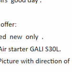 船用配件采购—要新的空气起动器GALIS30L（CK-J20230612-04）询价-船用采购网-船舶物料采购-船务服务-一站式船用设备供应服务