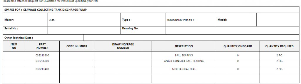 【询价】船用配件采购—轴承/机械密封（CK-H20230725-04）询价-泰州昌宽社区-报价采购-船用采购网-船舶物料采购-船务服务-一站式船用设备供应服务