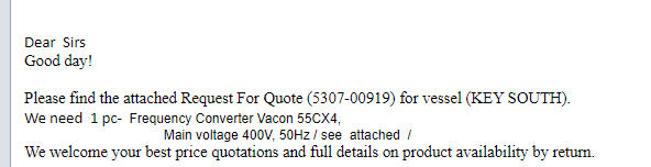 【询价】船用配件采购—变频器（CK-J20230727-02）询价-泰州昌宽社区-报价采购-船用采购网-船舶物料采购-船务服务-一站式船用设备供应服务
