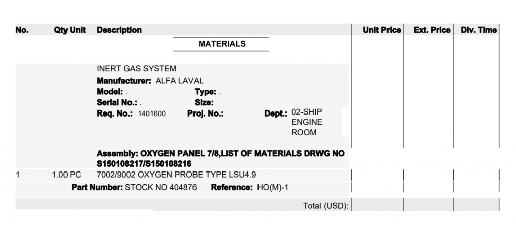 【询价】船用配件采购—氧气探头（CK-H20230705-18）询价-泰州昌宽社区-报价采购-船用采购网-船舶物料采购-船务服务-一站式船用设备供应服务