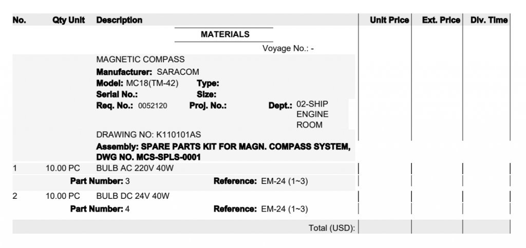 【询价】船用配件采购—灯泡（CK-H20230710-19）询价-泰州昌宽社区-报价采购-船用采购网-船舶物料采购-船务服务-一站式船用设备供应服务