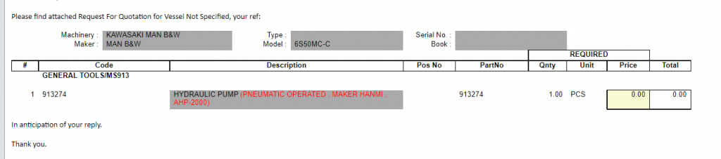 【询价】船用配件采购—液压泵（CK-H20230707-03）询价-泰州昌宽社区-报价采购-船用采购网-船舶物料采购-船务服务-一站式船用设备供应服务
