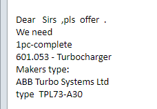 【询价】船用配件采购—涡轮增压器（CK-J20230714-01）询价-泰州昌宽社区-报价采购-船用采购网-船舶物料采购-船务服务-一站式船用设备供应服务