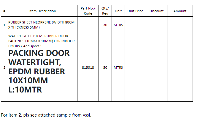 【询价】船用配件采购—橡胶材料（CK-L20230829-04）询价-泰州昌宽社区-报价采购-船用采购网-船舶物料采购-船务服务-一站式船用设备供应服务