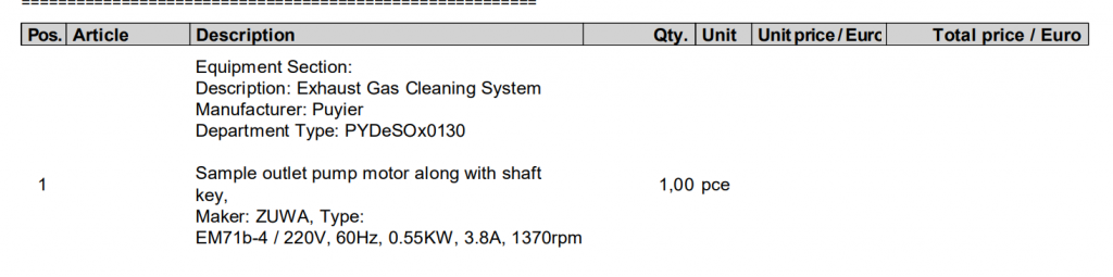 【询价】船用配件采购—样品出口泵电机和轴键（CK-L20230810-05）询价-泰州昌宽社区-报价采购-船用采购网-船舶物料采购-船务服务-一站式船用设备供应服务