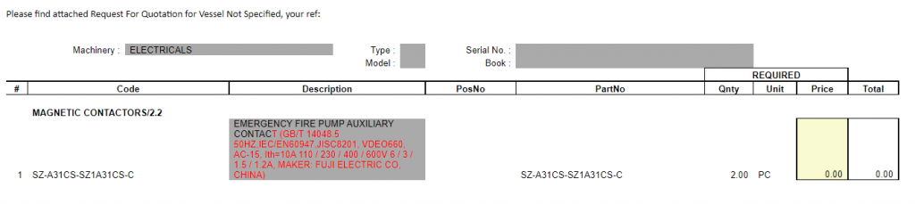 【询价】船用配件采购—应急消防泵辅助触点（CK-H20230815-07）询价-泰州昌宽社区-报价采购-船用采购网-船舶物料采购-船务服务-一站式船用设备供应服务