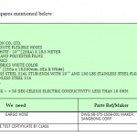 船用配件采购—软管/压力测试证书（CK-J20230919-01）询价-船用采购网-船舶物料采购-船务服务-一站式船用设备供应服务