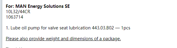 【询价】船用配件采购—阀座润滑用滑油泵（CK-R20230922-20）询价-泰州昌宽社区-报价采购-船用采购网-船舶物料采购-船务服务-一站式船用设备供应服务