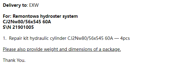【询价】船用配件采购—液压缸配件（CK-R20230920-23）询价-泰州昌宽社区-报价采购-船用采购网-船舶物料采购-船务服务-一站式船用设备供应服务