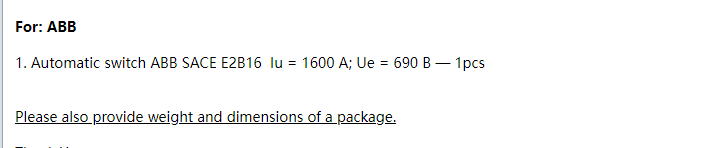 【询价】船用配件采购—ABB开关（CK-R20230914-09）询价-泰州昌宽社区-报价采购-船用采购网-船舶物料采购-船务服务-一站式船用设备供应服务