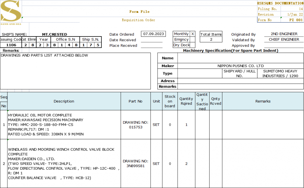 【询价】船用配件采购—NIPPON配件（CK-R20230913-05）询价-泰州昌宽社区-报价采购-船用采购网-船舶物料采购-船务服务-一站式船用设备供应服务