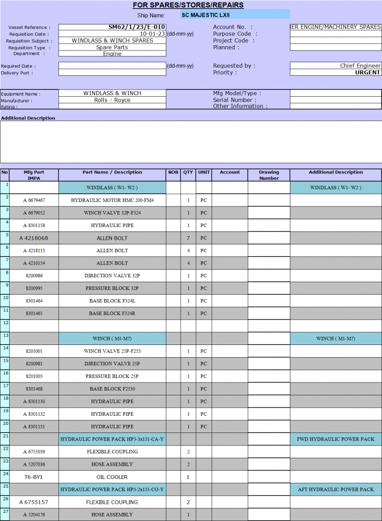【询价】船用配件采购—Rolls – Royce配件（CK-R20230919-07）询价-泰州昌宽社区-报价采购-船用采购网-船舶物料采购-船务服务-一站式船用设备供应服务