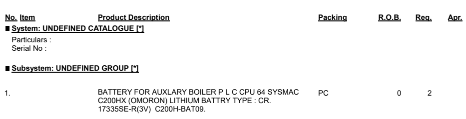 【询价】船用配件采购—电池（CK-R20230919-13）询价-泰州昌宽社区-报价采购-船用采购网-船舶物料采购-船务服务-一站式船用设备供应服务