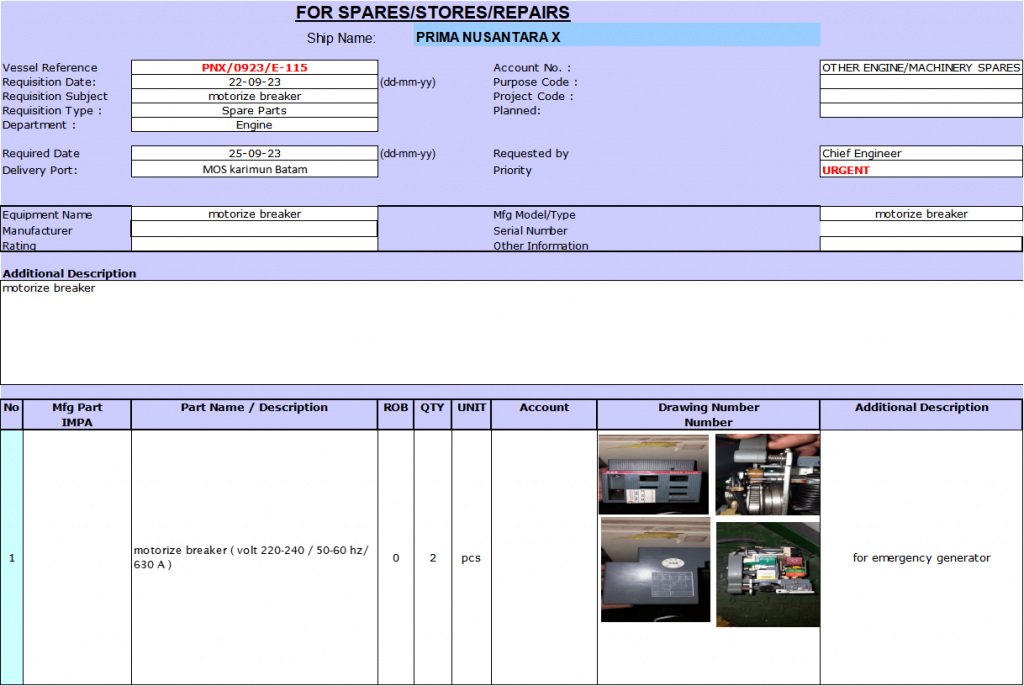 【询价】船用配件采购—电动断路器（CK-R20230922-33）询价-泰州昌宽社区-报价采购-船用采购网-船舶物料采购-船务服务-一站式船用设备供应服务