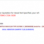 船舶主机配件—ＭITSUI B&W配件（CK-H20231019-01）-船用采购网-船舶物料采购-船务服务-一站式船用设备供应服务
