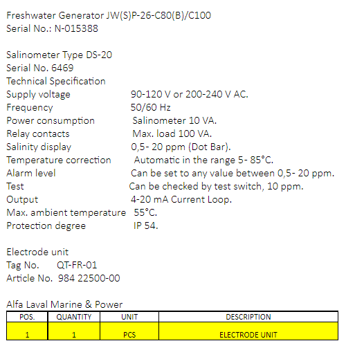 【询价】船用配件采购—电极单元（CK-C20231016-03）询价-泰州昌宽社区-报价采购-船用采购网-船舶物料采购-船务服务-一站式船用设备供应服务