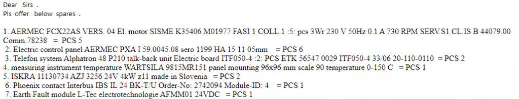 【询价】船舶配件—发动机备件（CK-J20231030-01）询价-泰州昌宽社区-报价采购-船用采购网-船舶物料采购-船务服务-一站式船用设备供应服务