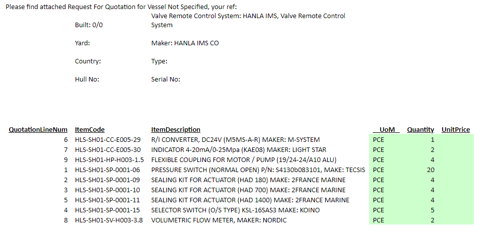【询价】船舶配件—阀门系统配件（CK-H20231025-09）询价-泰州昌宽社区-报价采购-船用采购网-船舶物料采购-船务服务-一站式船用设备供应服务