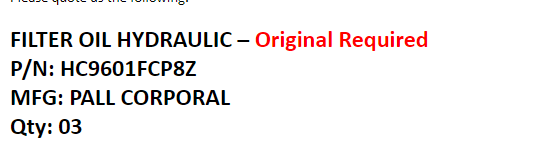 【询价】船用配件采购—液压滤清器油（CK-L20231017-01）询价-泰州昌宽社区-报价采购-船用采购网-船舶物料采购-船务服务-一站式船用设备供应服务
