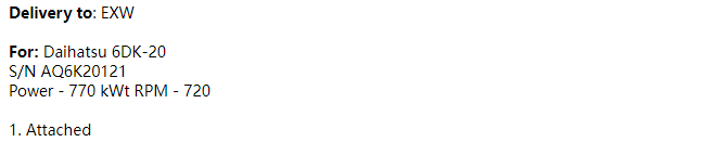 【询价】船舶配件—大发备件（CK-R20231027-13）询价-泰州昌宽社区-报价采购-船用采购网-船舶物料采购-船务服务-一站式船用设备供应服务