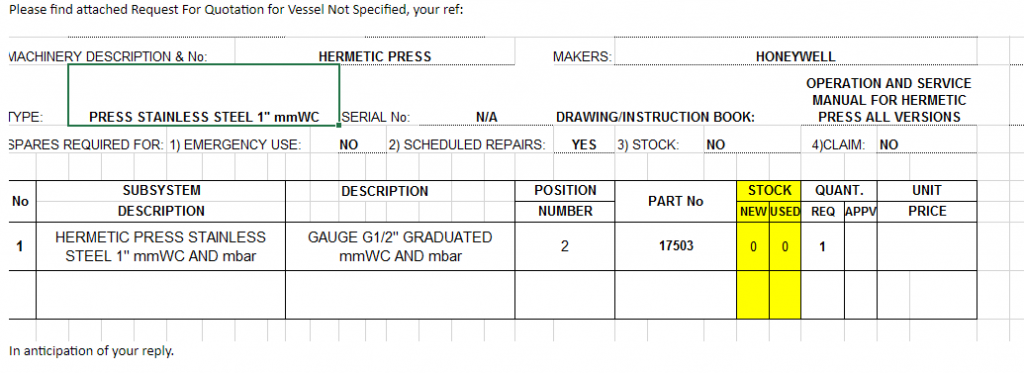 【询价】船用配件采购—备件（CK-H20231017-03）询价-泰州昌宽社区-报价采购-船用采购网-船舶物料采购-船务服务-一站式船用设备供应服务