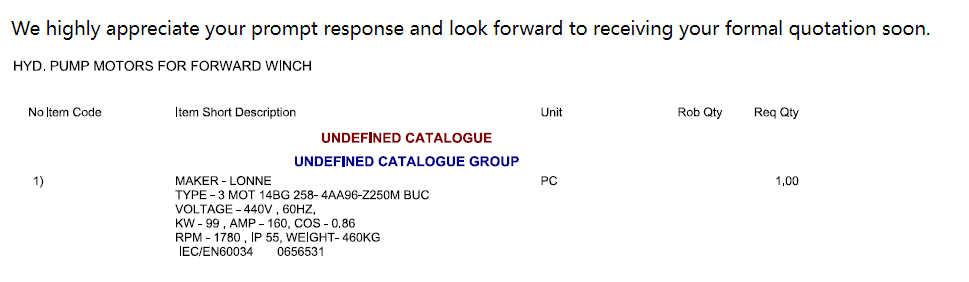 【询价】船舶设备—胶盘泵电机（CK-C20231110-04）询价-泰州昌宽社区-报价采购-船用采购网-船舶物料采购-船务服务-一站式船用设备供应服务