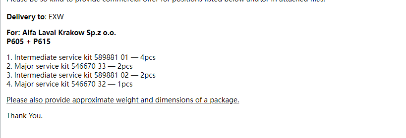 【询价】船舶配件— Alfa Laval备件（CK-R20231114-29）询价-泰州昌宽社区-报价采购-船用采购网-船舶物料采购-船务服务-一站式船用设备供应服务