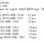 船舶配件— MAN B&W备件（CK-J20231122-01）询价-船用采购网-船舶物料采购-船务服务-一站式船用设备供应服务