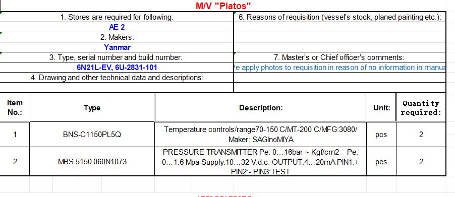 【询价】船舶配件—温度控制/压力变送器（CK-L20231122-15）询价-泰州昌宽社区-报价采购-船用采购网-船舶物料采购-船务服务-一站式船用设备供应服务