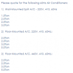 船舶配件—空调备件（CK-Y20231107-02）询价-船用采购网-船舶物料采购-船务服务-一站式船用设备供应服务