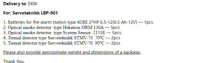 【询价】船舶配件—探测器备件（CK-R20231117-33）询价-泰州昌宽社区-报价采购-船用采购网-船舶物料采购-船务服务-一站式船用设备供应服务