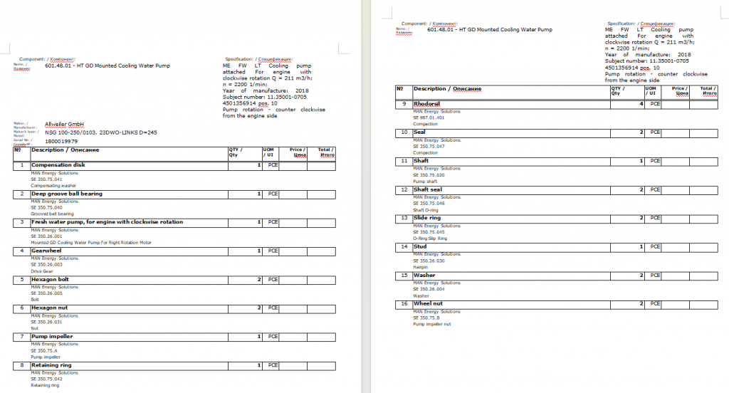 【询价】船舶配件—冷却水泵备件（CK-R20231116-21）询价-泰州昌宽社区-报价采购-船用采购网-船舶物料采购-船务服务-一站式船用设备供应服务