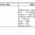 船舶配件—温度传感器备件（CK-J20231120-13）询价-船用采购网-船舶物料采购-船务服务-一站式船用设备供应服务