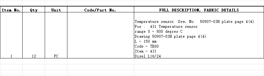 【询价】船舶配件—温度传感器备件（CK-J20231120-13）询价-泰州昌宽社区-报价采购-船用采购网-船舶物料采购-船务服务-一站式船用设备供应服务