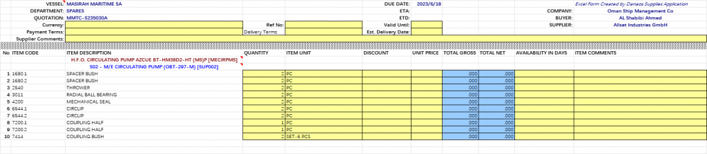 【询价】船舶配件—主机循环泵备件（CK-R20231102-04）询价-泰州昌宽社区-报价采购-船用采购网-船舶物料采购-船务服务-一站式船用设备供应服务