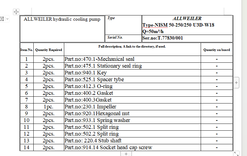 【询价】船舶配件—液压冷却泵备件（CK-R20231122-17）询价-泰州昌宽社区-报价采购-船用采购网-船舶物料采购-船务服务-一站式船用设备供应服务
