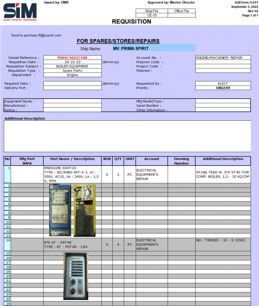 【询价】船舶配件—发动机备件（CK-R20231123-01）询价-泰州昌宽社区-报价采购-船用采购网-船舶物料采购-船务服务-一站式船用设备供应服务