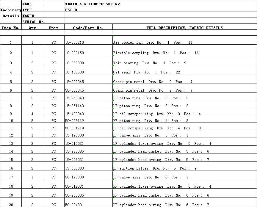 【询价】船舶配件—备件（CK-J20231103-07）询价-泰州昌宽社区-报价采购-船用采购网-船舶物料采购-船务服务-一站式船用设备供应服务