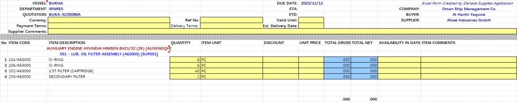 【询价】船舶配件—辅助发动机备件（CK-R20231106-08）询价-泰州昌宽社区-报价采购-船用采购网-船舶物料采购-船务服务-一站式船用设备供应服务