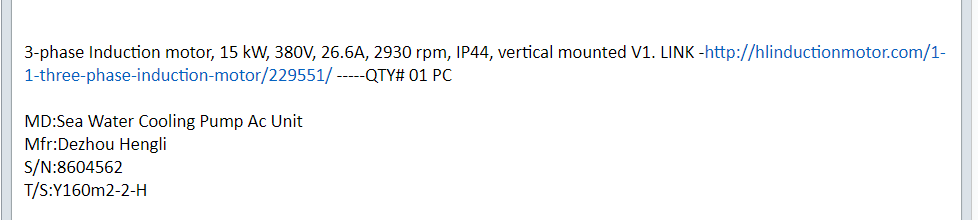 【询价】船舶配件—海水冷却泵空调机组（CK-J20231211-16）询价-泰州昌宽社区-报价采购-船用采购网-船舶物料采购-船务服务-一站式船用设备供应服务