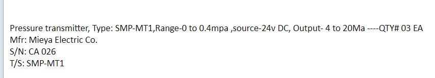 【询价】船舶配件—Meiya压力变送器（CK-J20231220-17）询价-泰州昌宽社区-报价采购-船用采购网-船舶物料采购-船务服务-一站式船用设备供应服务