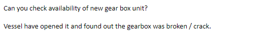 【询价】船舶配件—齿轮箱装置（CK-R20231211-20）询价-泰州昌宽社区-报价采购-船用采购网-船舶物料采购-船务服务-一站式船用设备供应服务