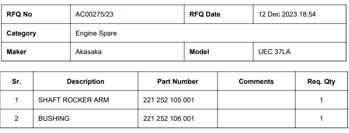 【询价】船舶配件—轴摇臂/衬套（CK-C20231213-03）询价-泰州昌宽社区-报价采购-船用采购网-船舶物料采购-船务服务-一站式船用设备供应服务