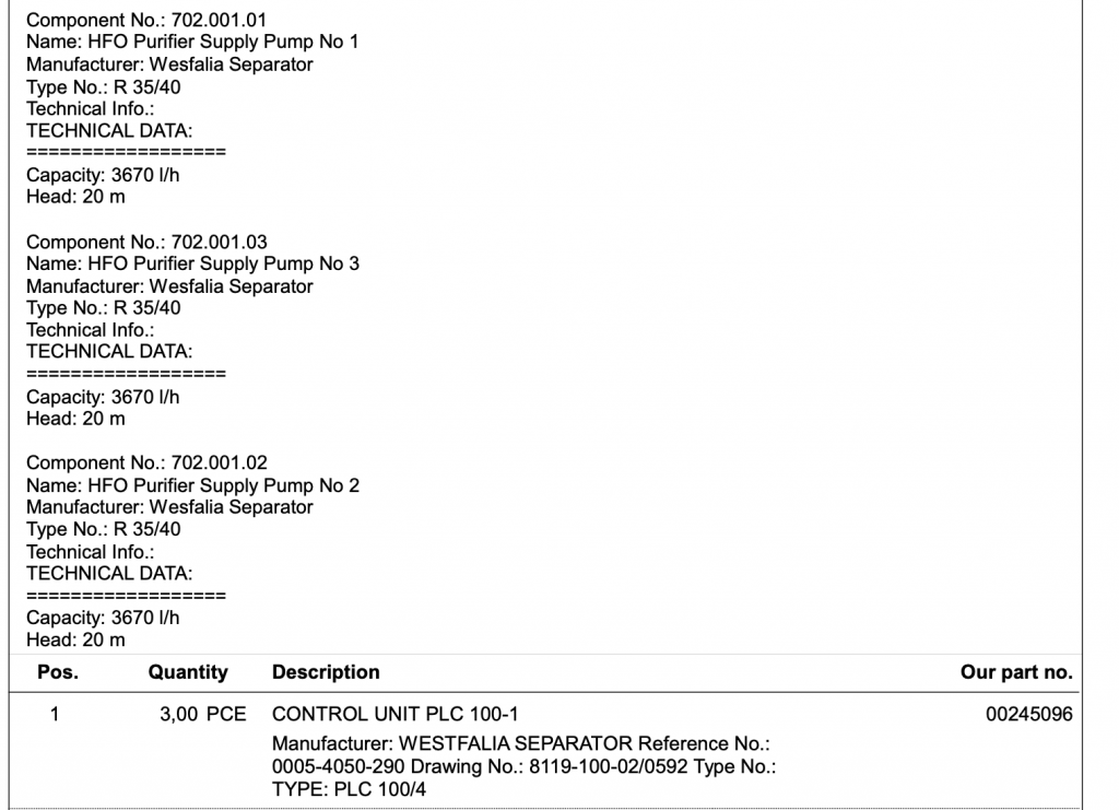 【询价】船舶配件—WESTFALIA备件（CK-R20231219-06）询价-泰州昌宽社区-报价采购-船用采购网-船舶物料采购-船务服务-一站式船用设备供应服务